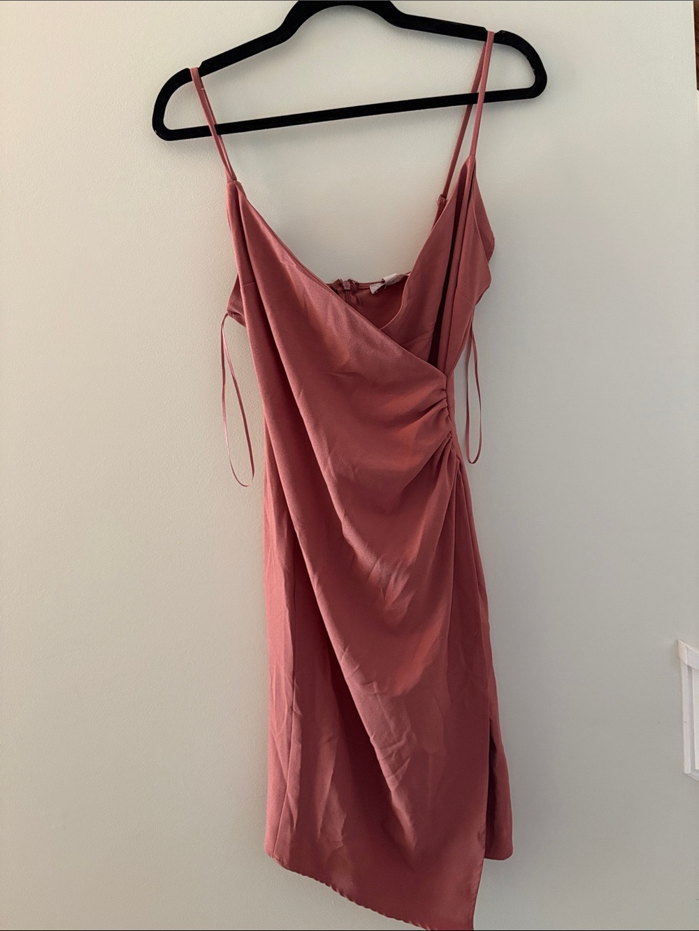 Chelsea28 Dusty Rose Ruched Slip Midi Dress